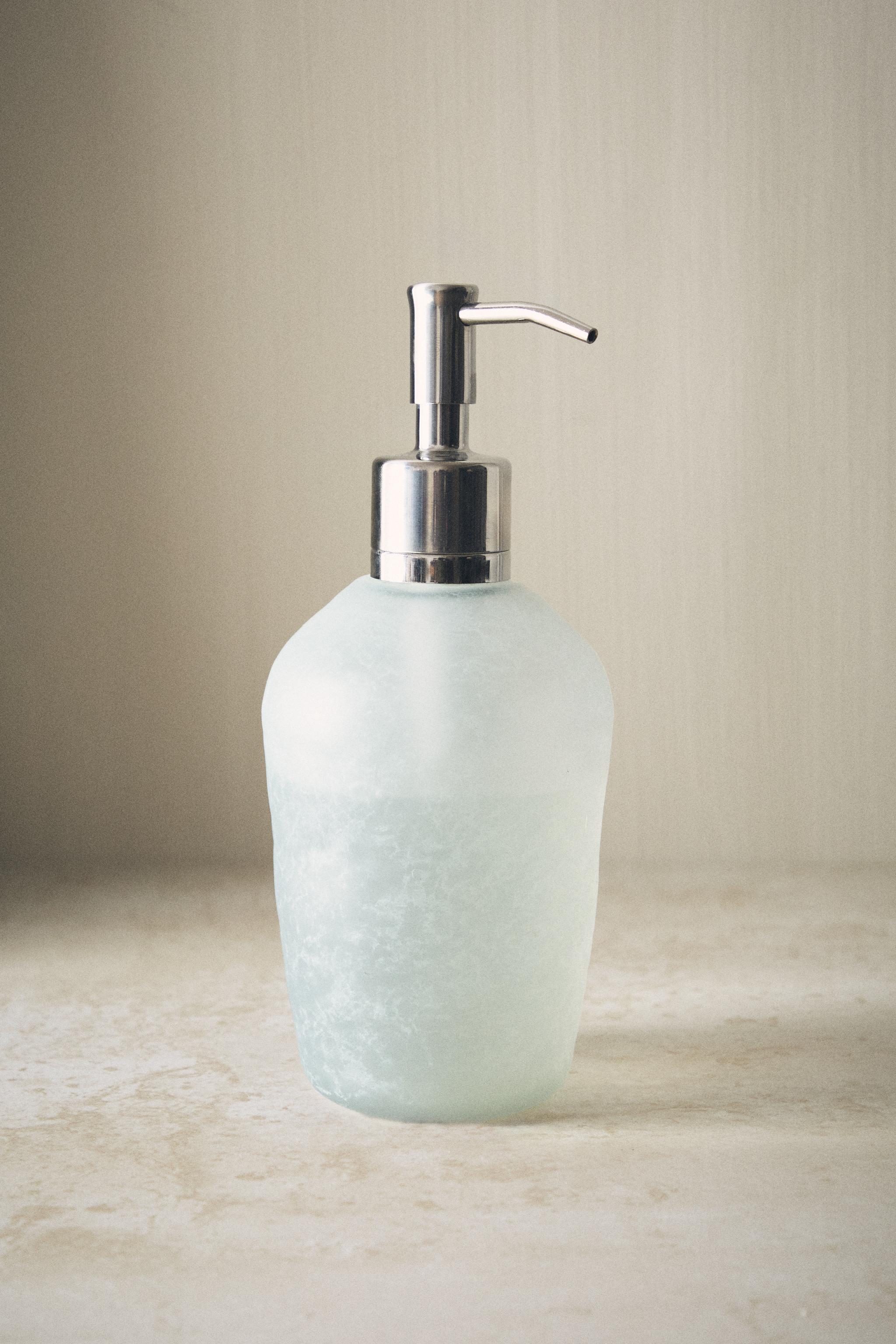FROSTED GLASS SOAP DISPENSER